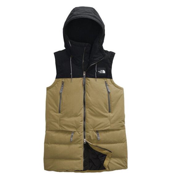 The North Face Jackets & Blazers - THE NORTH FACE XS Hooded Pallie DOWN Vest with Hood Bright Khaki Black NEW